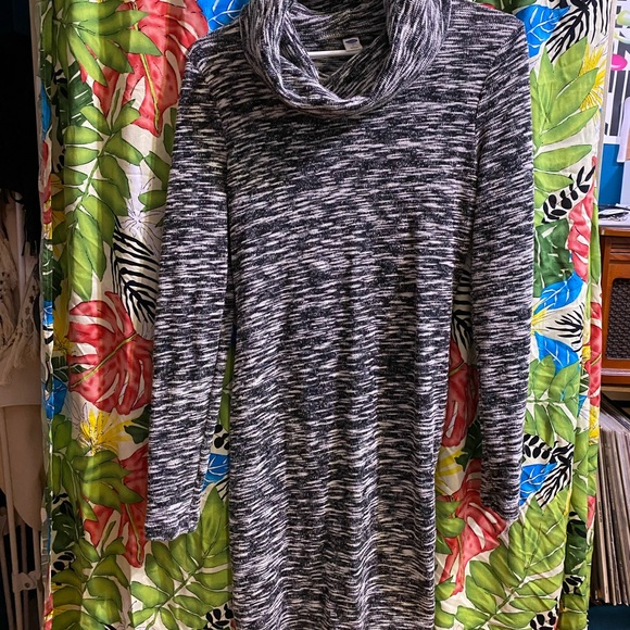 Knee Length Cowl Neck Knit Sweater Dress - Picture 1 of 2